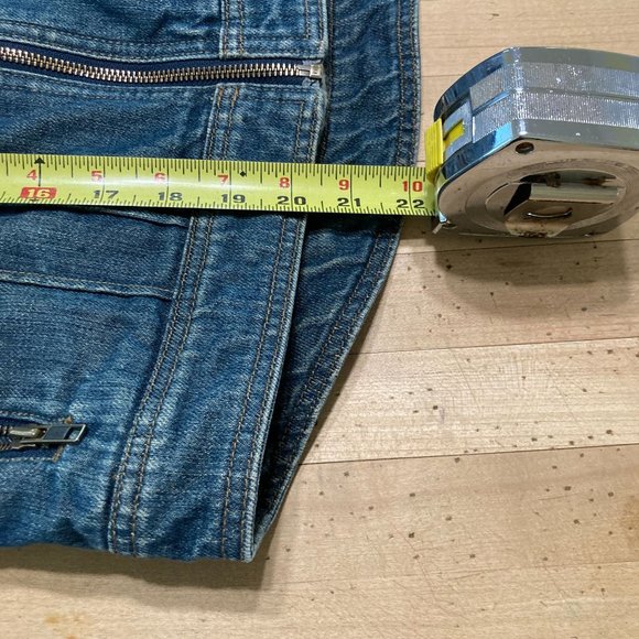 VINTAGE Y2K GAP Size XS Blue Sherpa Fleece Lined Pockets Denim Zip Jean Jacket - Picture 10 of 10